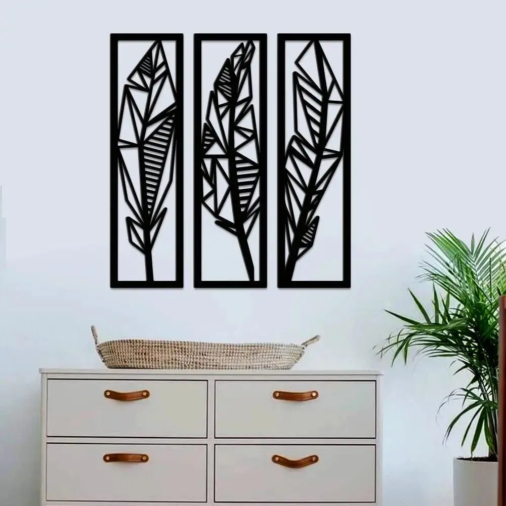 Beautiful Bird Feather Design Wooden Wall Hanging Medium(16 inch X 17 inch)