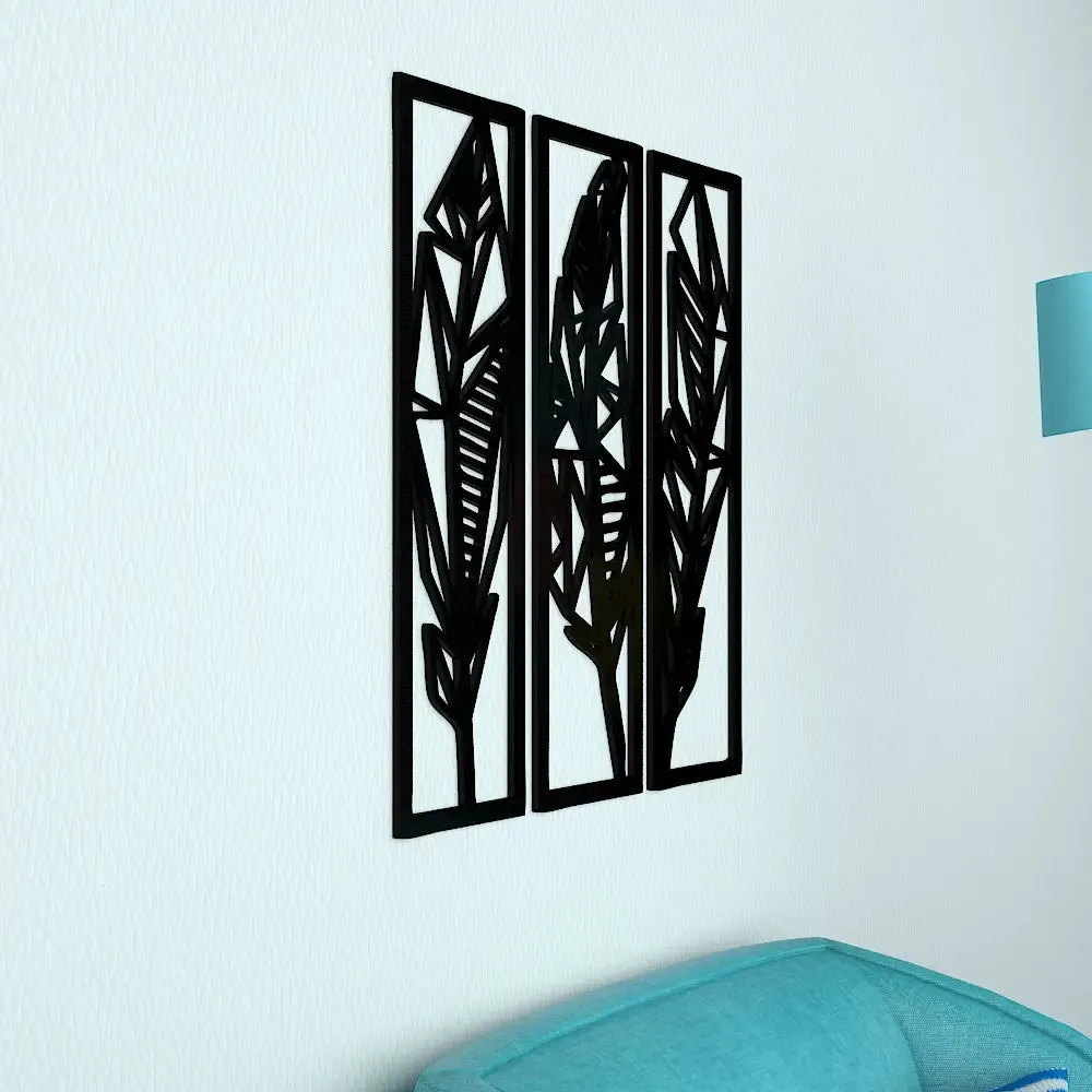 Beautiful Bird Feather Design Wooden Wall Hanging Medium(16 inch X 17 inch)