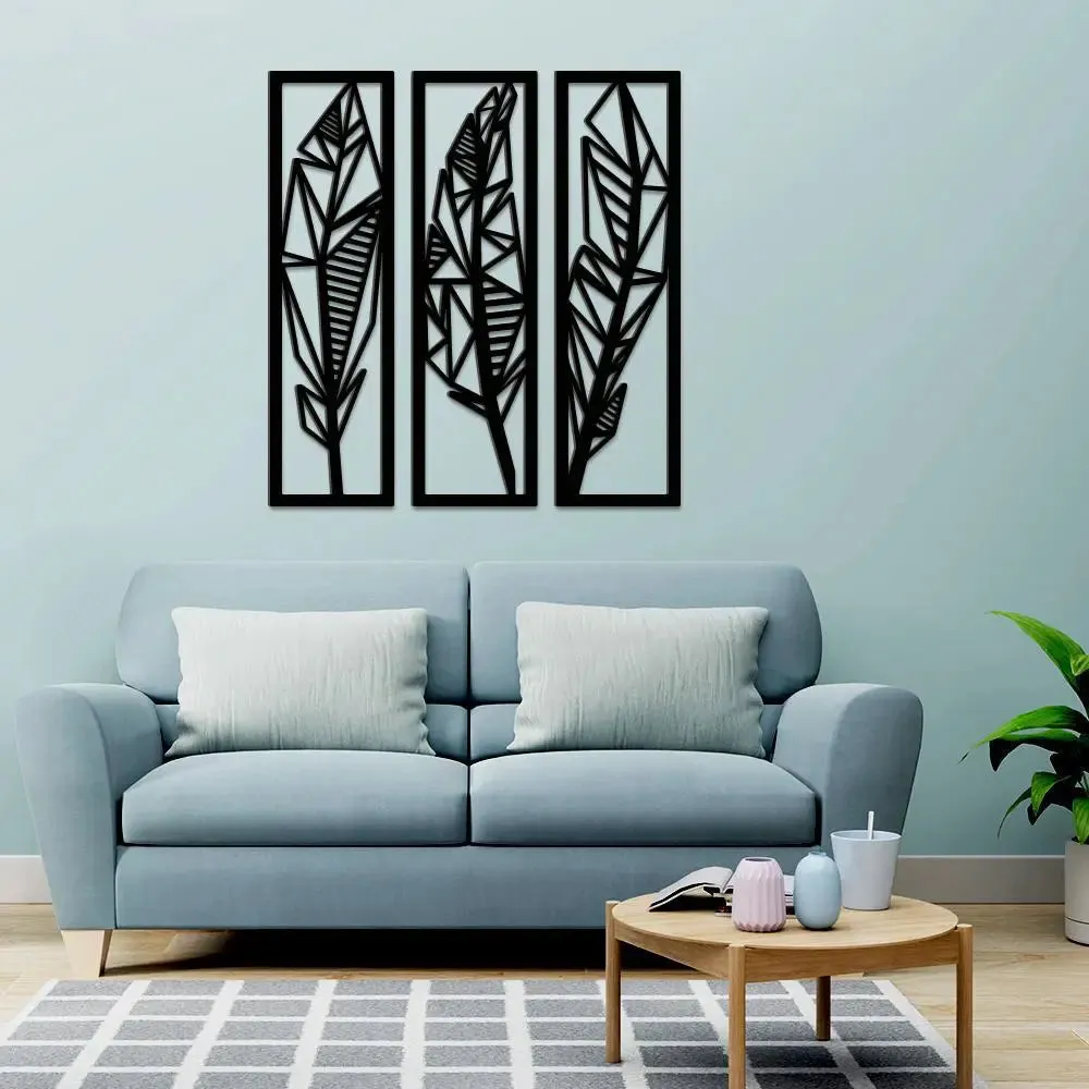 Beautiful Bird Feather Design Wooden Wall Hanging Medium(16 inch X 17 inch)