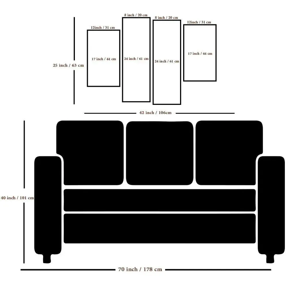 Beautiful Bird in Black / 4 Pieces Canvas Print /Stretched and Framed on Wood / 42" W x 25" H