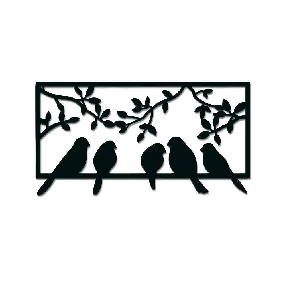 Beautiful Bird on Branch in Black color Design Wooden Wall Hanging Medium(12 inch X 24 inch)