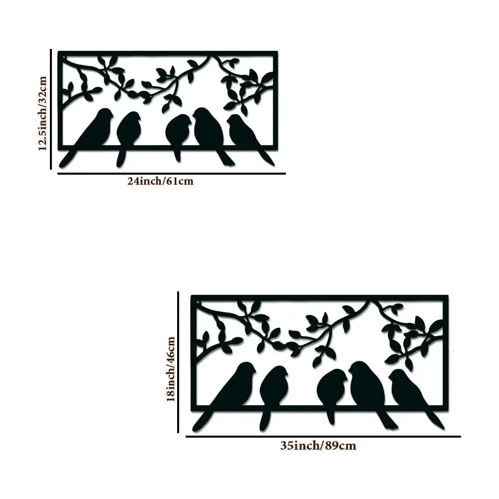 Beautiful Bird on Branch in Black color Design Wooden Wall Hanging Medium(12 inch X 24 inch)