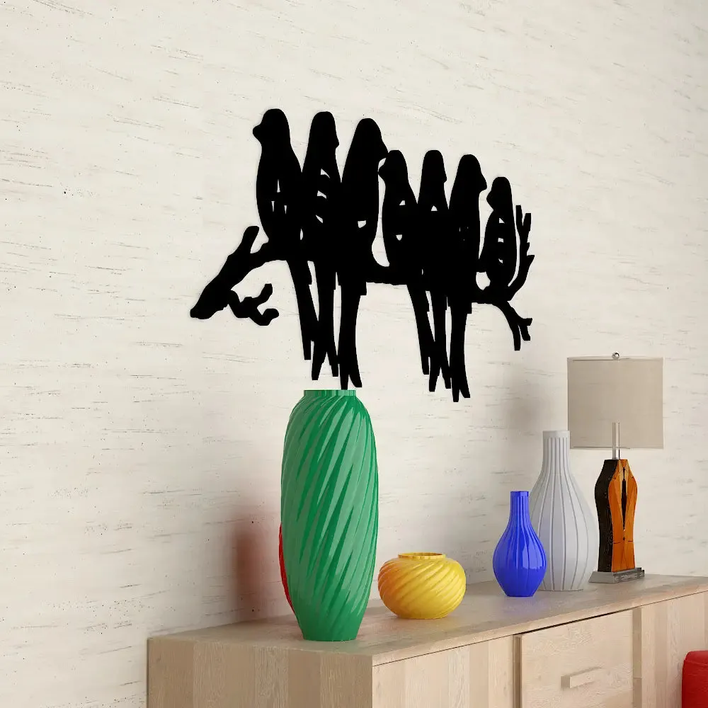 Beautiful Birds Welcome Design Wooden Wall Hanging, Wooden Wall Decoration Medium(9 inch X 22inch)