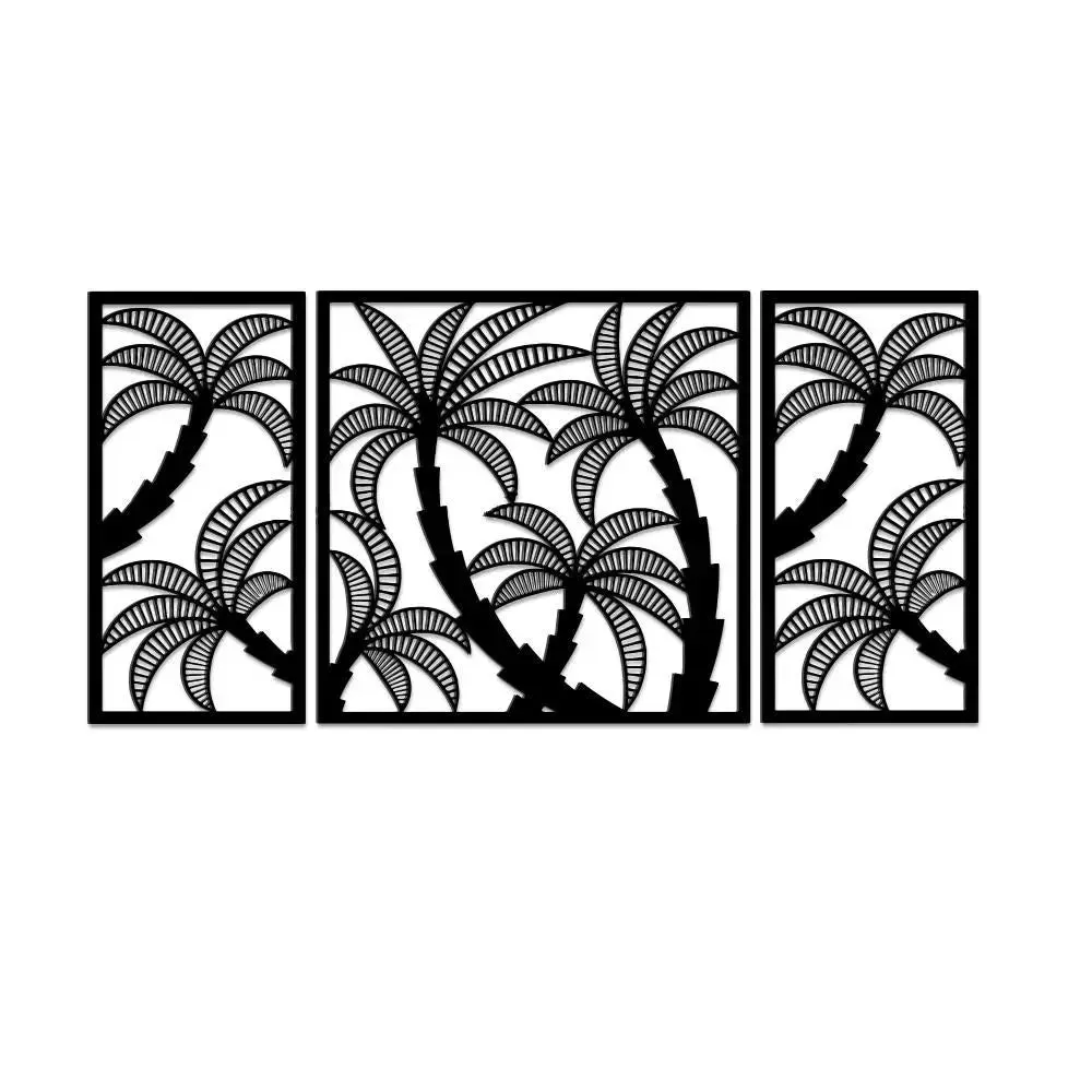 Beautiful Black Color Coconut Tree Design Wooden Wall Hanging Medium(18 inch X 40 inch)