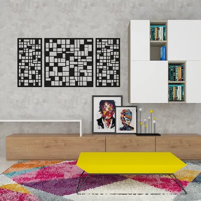 Beautiful Black color Geometric Pattern Design Wooden Wall Hanging