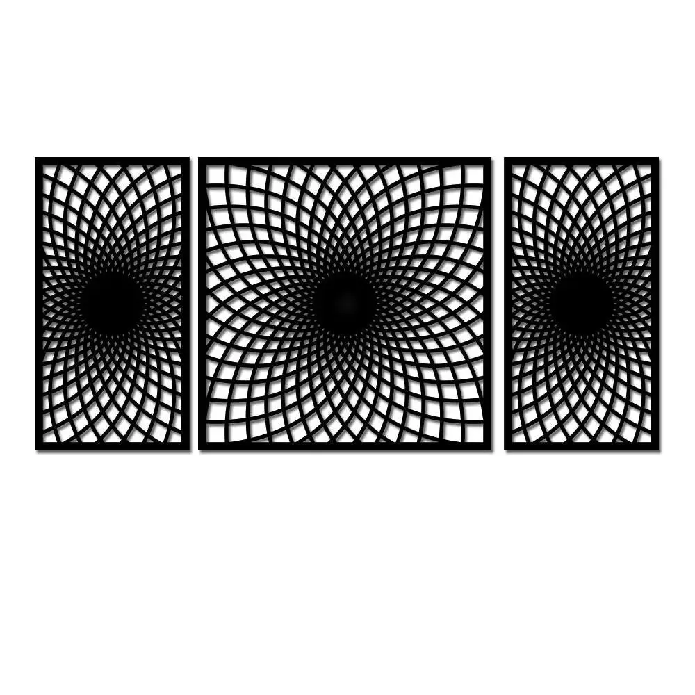 Beautiful Black color Modern Geometric Design Wooden Wall Hanging Medium(18 inch X 40 inch)