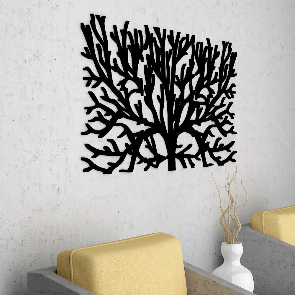 Beautiful Black color Tree Design Wooden Wall Hanging, Medium(11 inch X 28 inch)