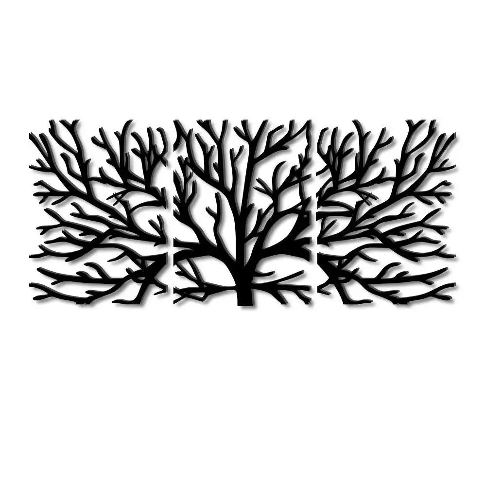 Beautiful Black color Tree Design Wooden Wall Hanging, Medium(11 inch X 28 inch)