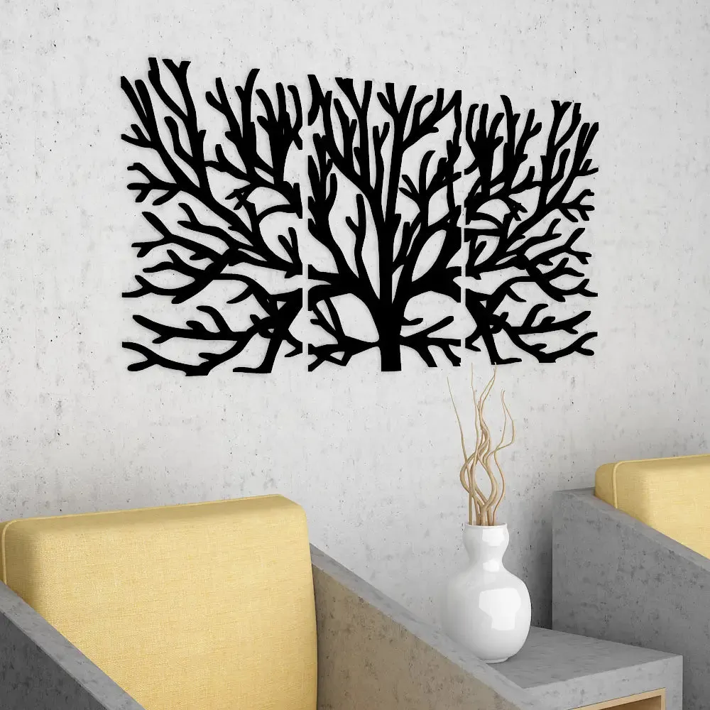 Beautiful Black color Tree Design Wooden Wall Hanging, Medium(11 inch X 28 inch)