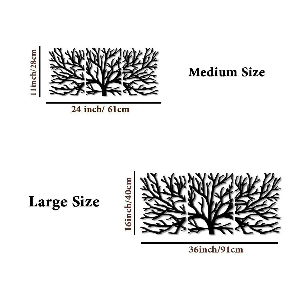 Beautiful Black color Tree Design Wooden Wall Hanging, Medium(11 inch X 28 inch)