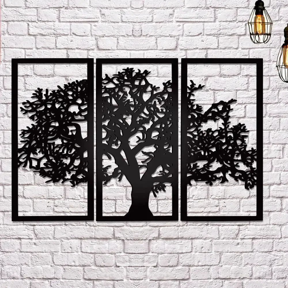 Beautiful Black Color Tree Design Wooden Wall Hanging Medium(18 inch X 26 inch)