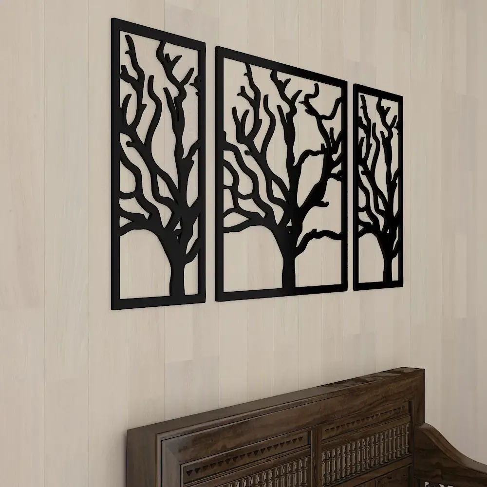 Beautiful Black color Tree Design Wooden Wall Hanging Medium(18 inch X 42 inch)
