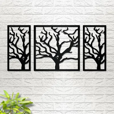 Beautiful Black color Tree Design Wooden Wall Hanging