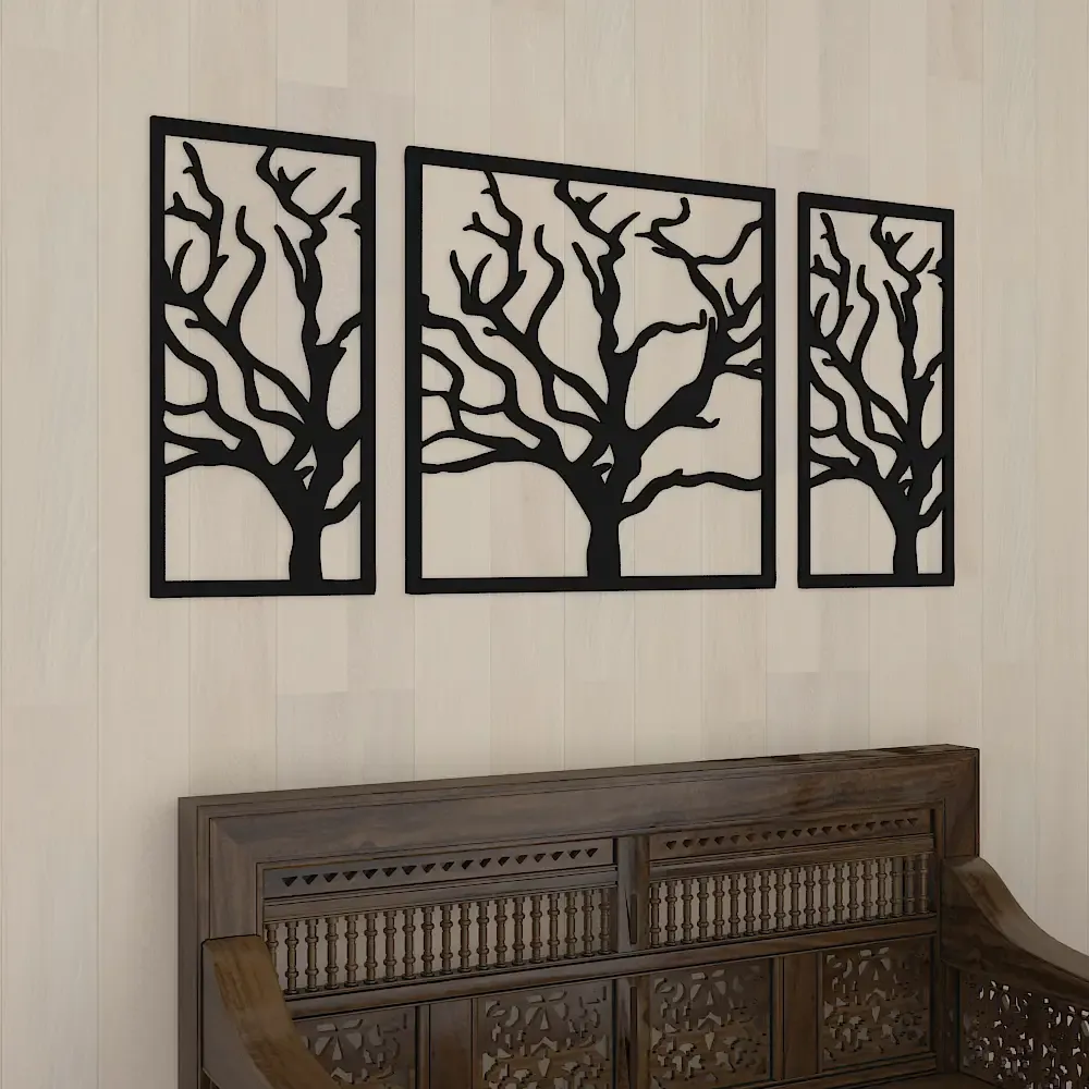 Beautiful Black color Tree Design Wooden Wall Hanging Medium(18 inch X 42 inch)