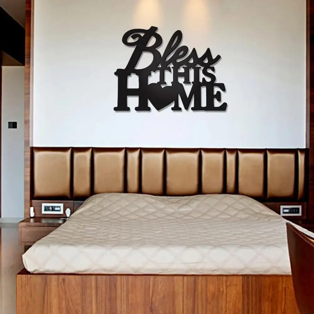 Beautiful Bless this Home Design Wooden Wall Hanging, Living Room Wooden Wall Decoration Medium(15 inch X 20 inch)