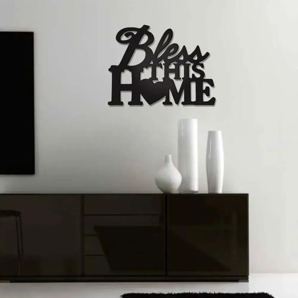 Beautiful Bless this Home Design Wooden Wall Hanging, Living Room Wooden Wall Decoration Medium(15 inch X 20 inch)