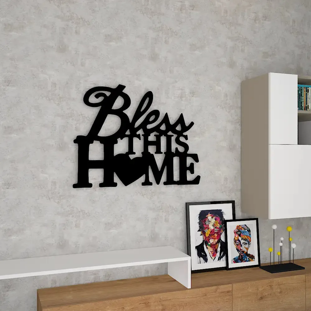 Beautiful Bless this Home Design Wooden Wall Hanging, Living Room Wooden Wall Decoration Medium(15 inch X 20 inch)