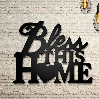 Beautiful Bless this Home Design Wooden Wall Hanging, Living Room Wooden Wall Decoration