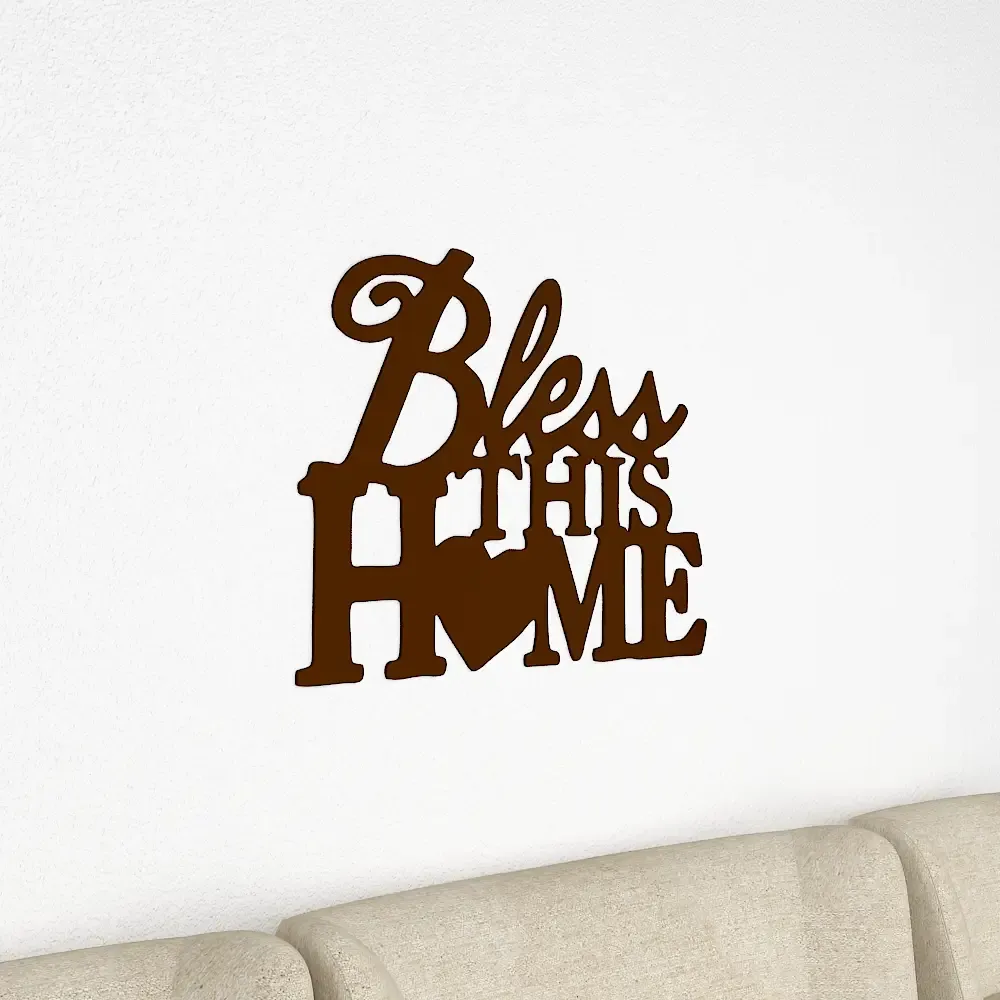 Beautiful Bless this Home in Brown color Design Wooden Wall Hanging Medium(15 inch X 20 inch)