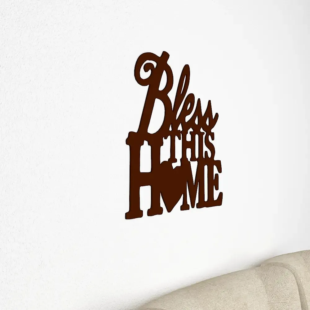 Beautiful Bless this Home in Brown color Design Wooden Wall Hanging Medium(15 inch X 20 inch)