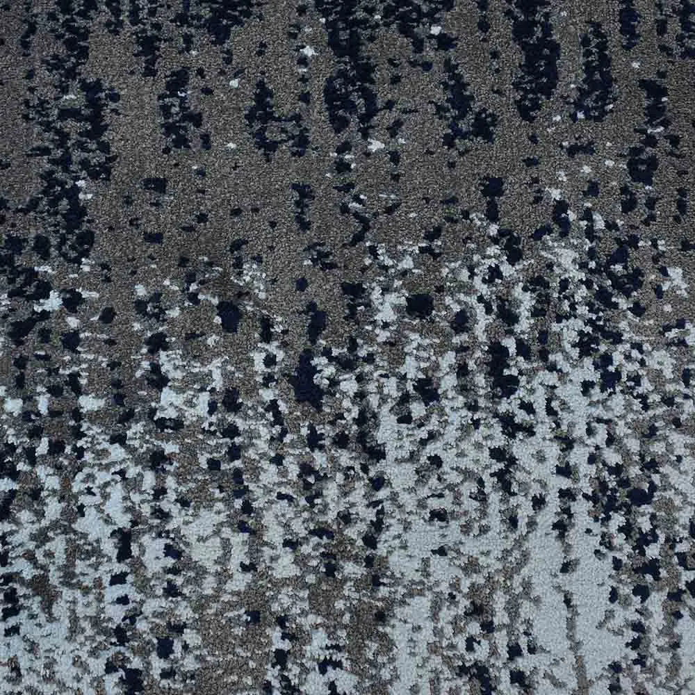 Beautiful Blue and Grey Abstract Print Polyester Carpet for Living Room 2X5