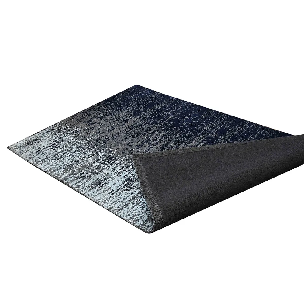 Beautiful Blue and Grey Abstract Print Polyester Carpet for Living Room 2X5