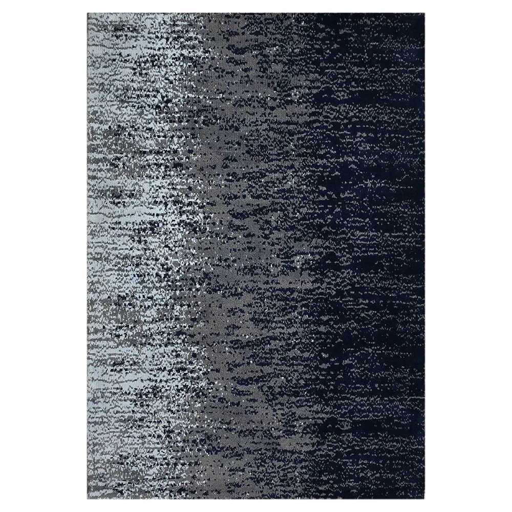 Beautiful Blue and Grey Abstract Print Polyester Carpet for Living Room 2X5