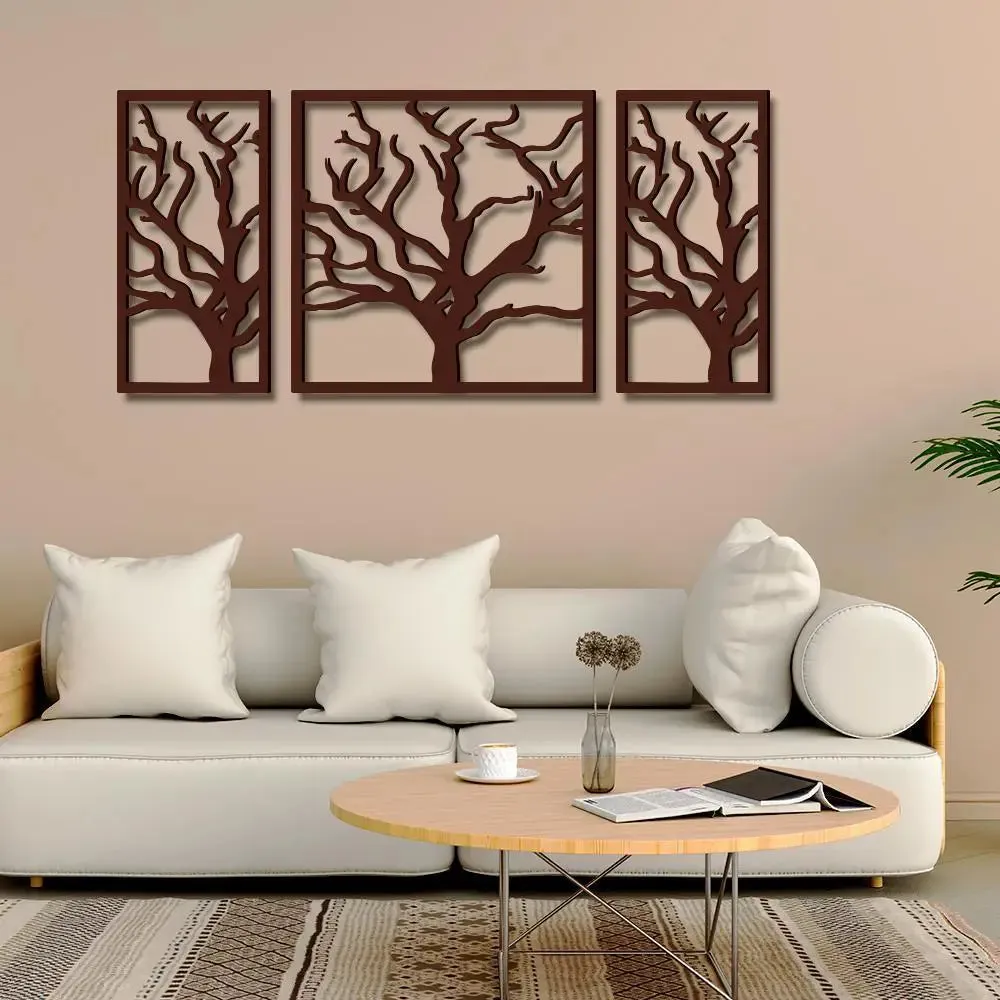 Beautiful Brown color Tree Design Wooden Wall Hanging, Medium(18 inch X 40 inch)