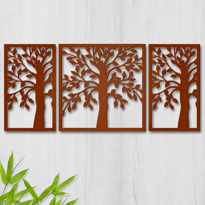 Beautiful Brown color Tree Design Wooden Wall Hanging, - WallMantra