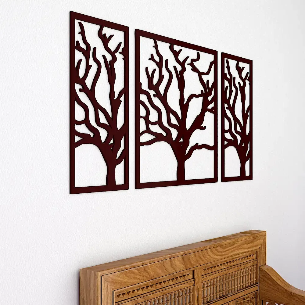 Beautiful Brown color Tree Design Wooden Wall Hanging, Medium(18 inch X 40 inch)