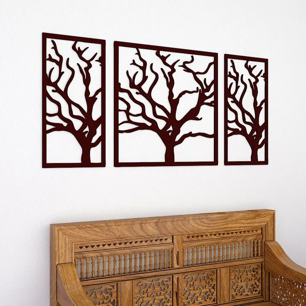 Beautiful Brown color Tree Design Wooden Wall Hanging, Medium(18 inch X 40 inch)