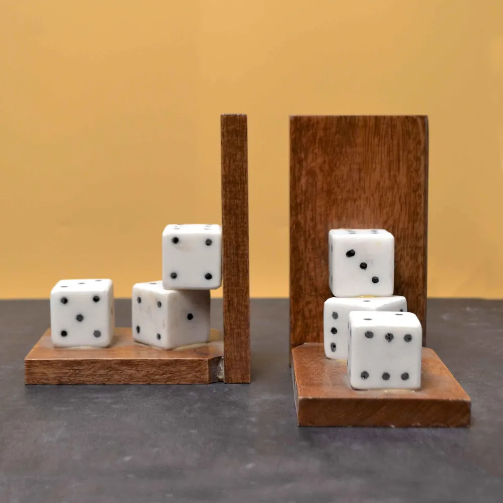 Beautiful Brown Italian Marble Bookend (Set of 2)