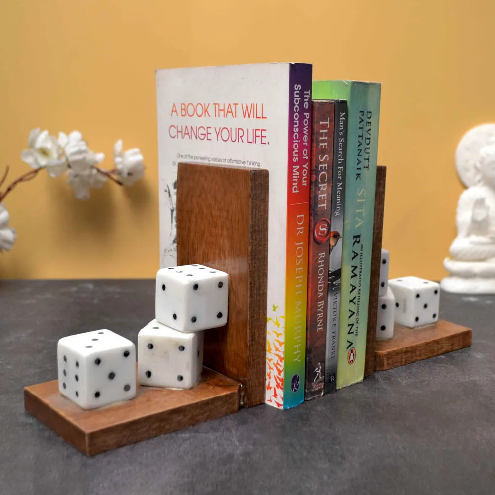 Beautiful Brown Italian Marble Bookend (Set of 2)