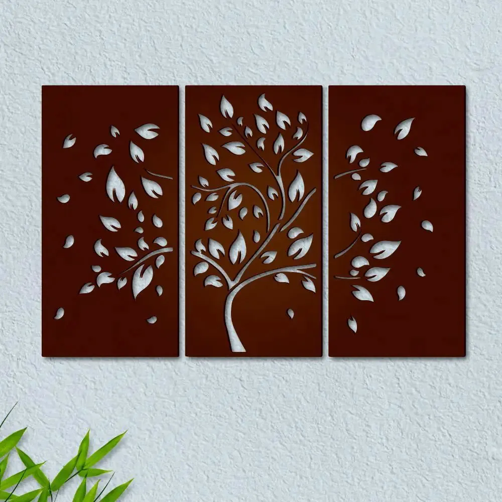 Beautiful Brown Tree with leaf Design Wooden Wall Hanging Medium(18 inch X 26 inch)