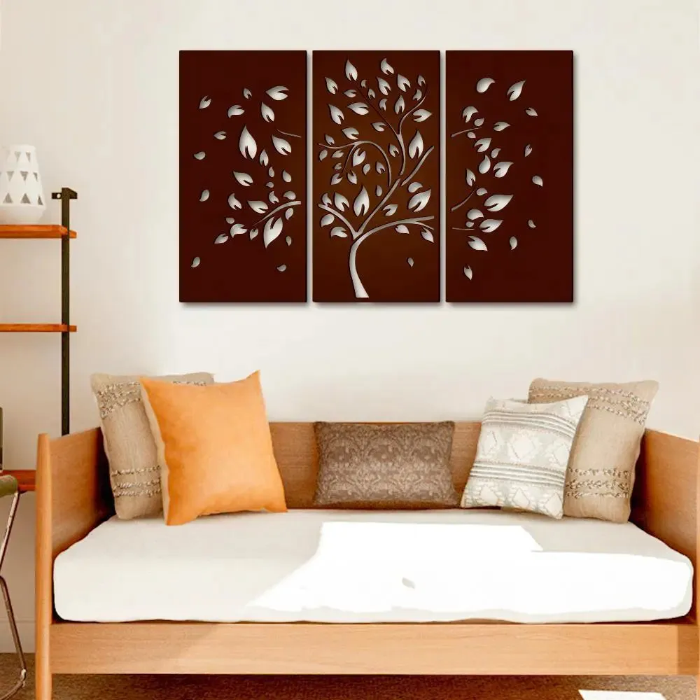 Beautiful Brown Tree with leaf Design Wooden Wall Hanging Medium(18 inch X 26 inch)