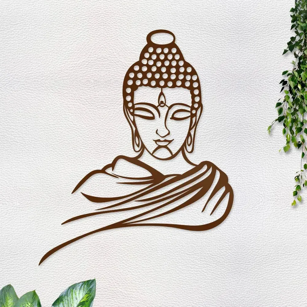 Beautiful Buddha Design Wooden Wall Hanging,  Living Room Wooden Wall Decoration Medium(18 inch X 15 inch)