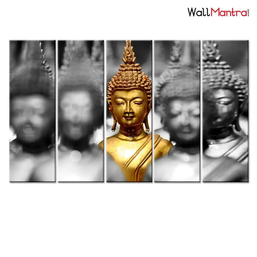 Beautiful Buddha Idols Wood Stretched Wall Painting