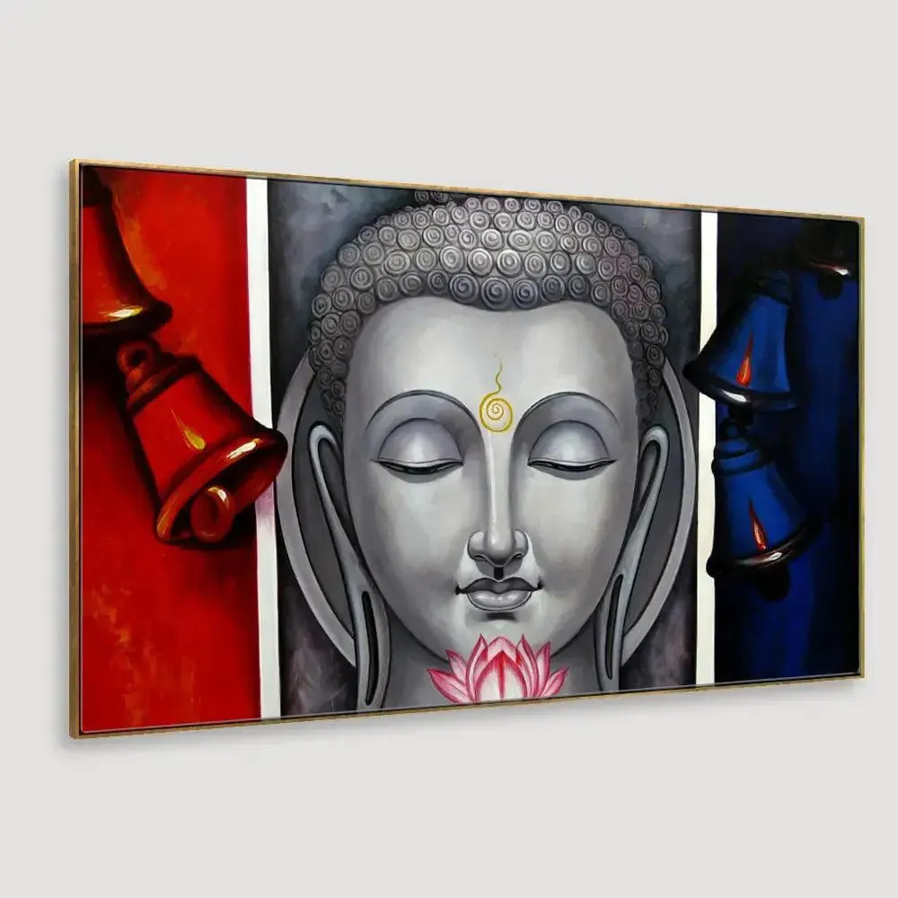Beautiful Buddha on Vibrant Colors Wall Painting With Frame