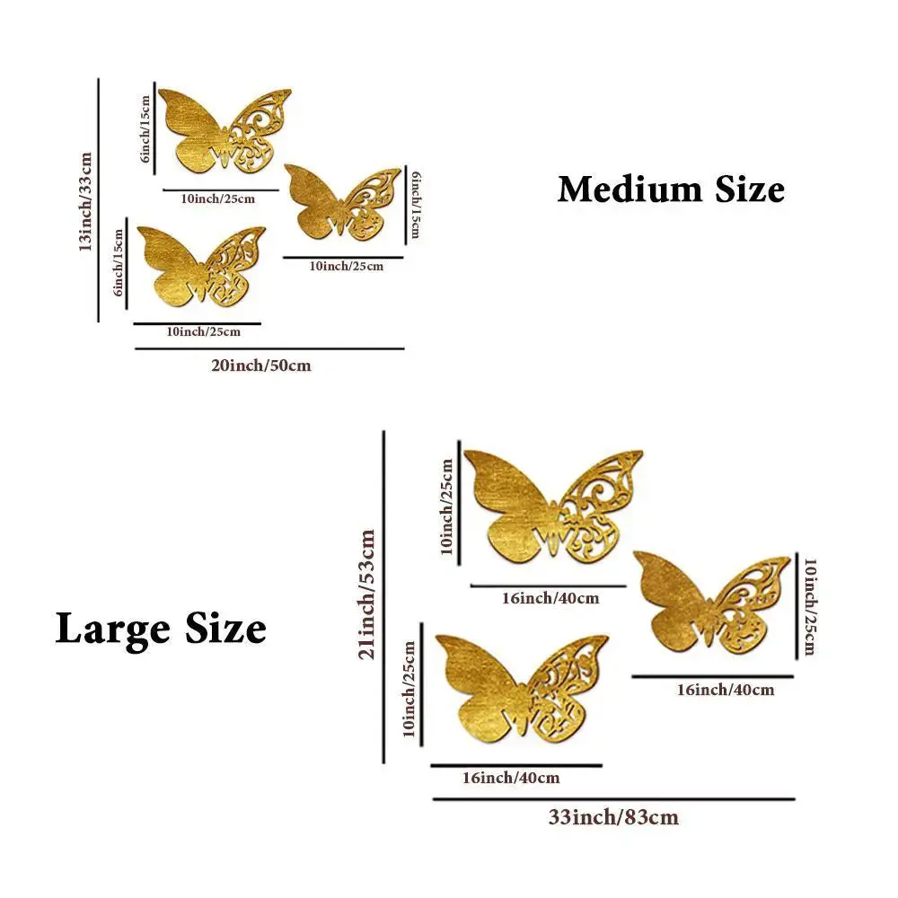 Beautiful Butterfly in Golden color Design Wooden Wall Hanging Medium(13 inch X 20 inch)