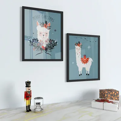 Beautiful Christmas  Art Framed Set of 2 / Break Resistant Clear Acrylic Glass / 61 cm x 30 cm