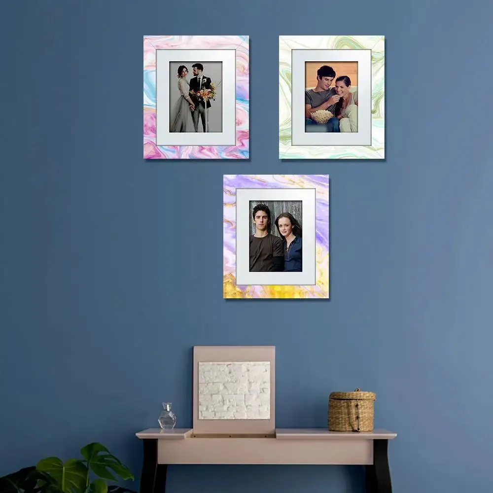 Beautiful Colored Marble Pattern Canvas Printed Frame Set of 3