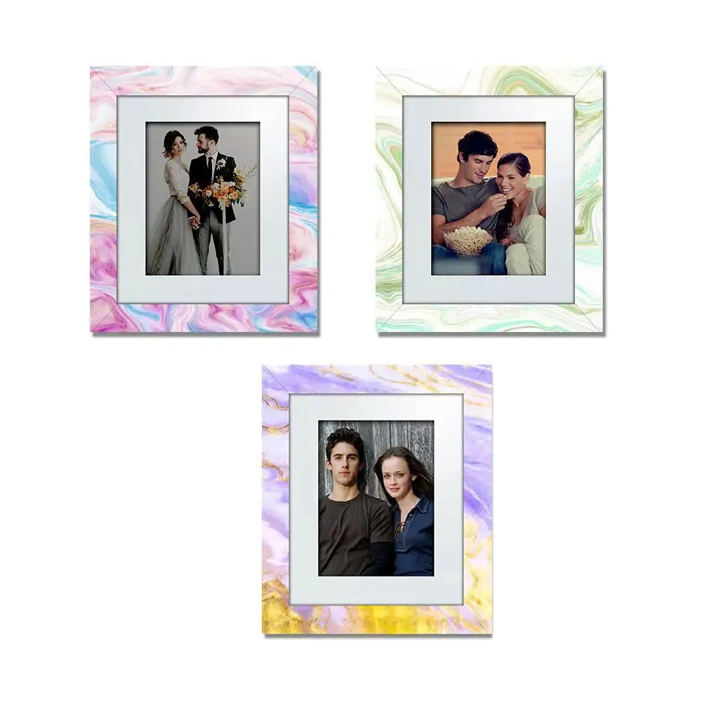 Beautiful Colored Marble Pattern Canvas Printed Frame Set of 3