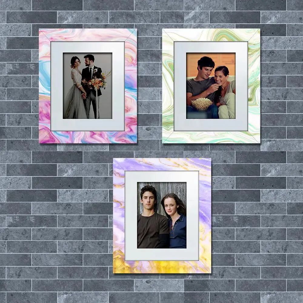 Beautiful Colored Marble Pattern Canvas Printed Frame Set of 3