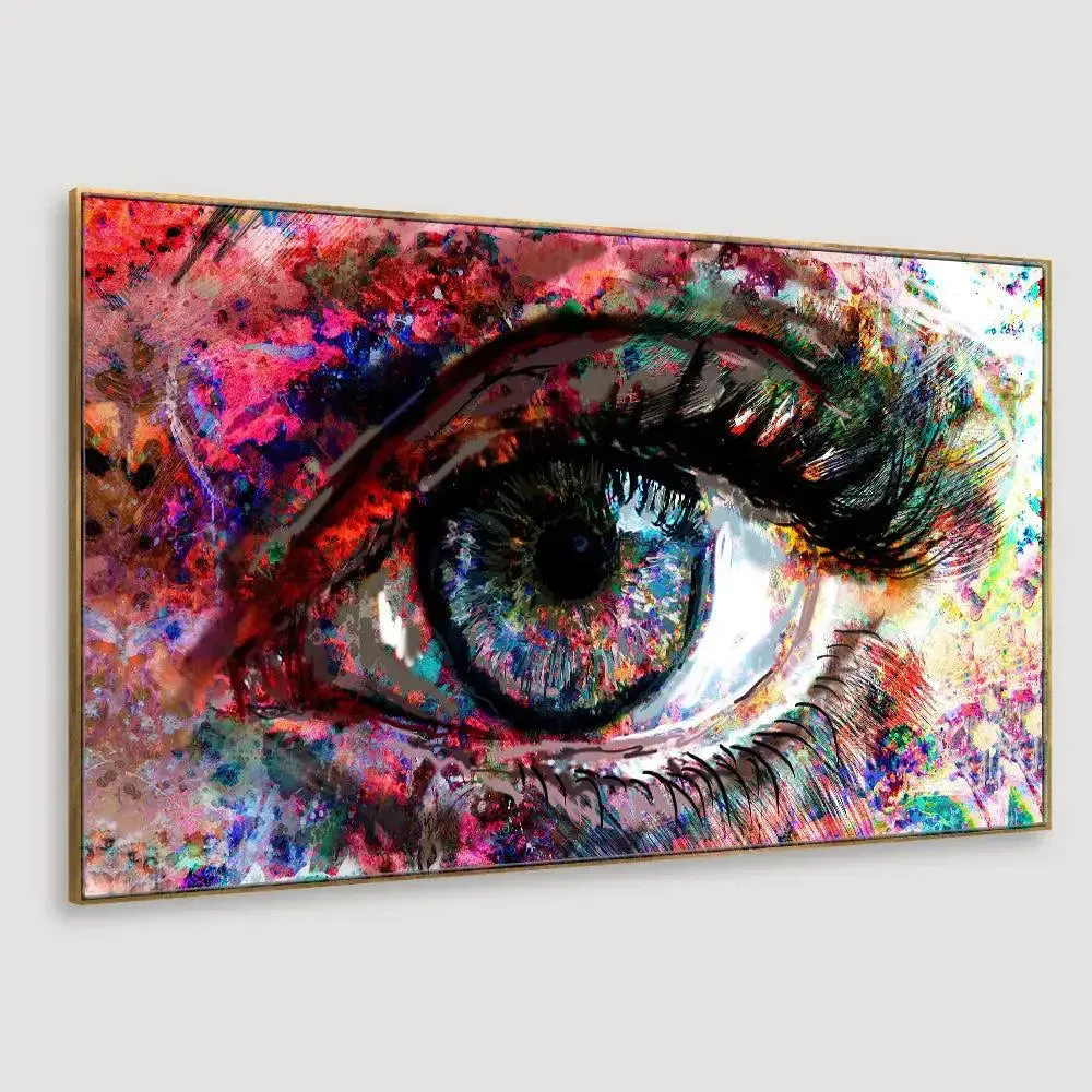 Beautiful Colorful Eyes Modern Art Canvas Printed Painting With Frame