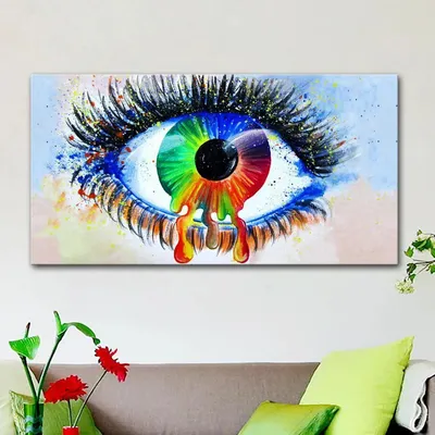 Beautiful Colorful Eyes Modern Art Canvas Printed Painting