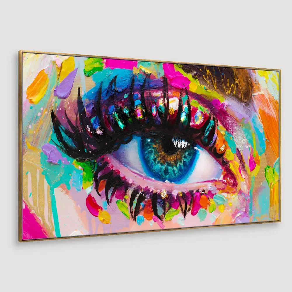 Beautiful Colorful Eyes Modern Art Canvas Printed Painting With Frame
