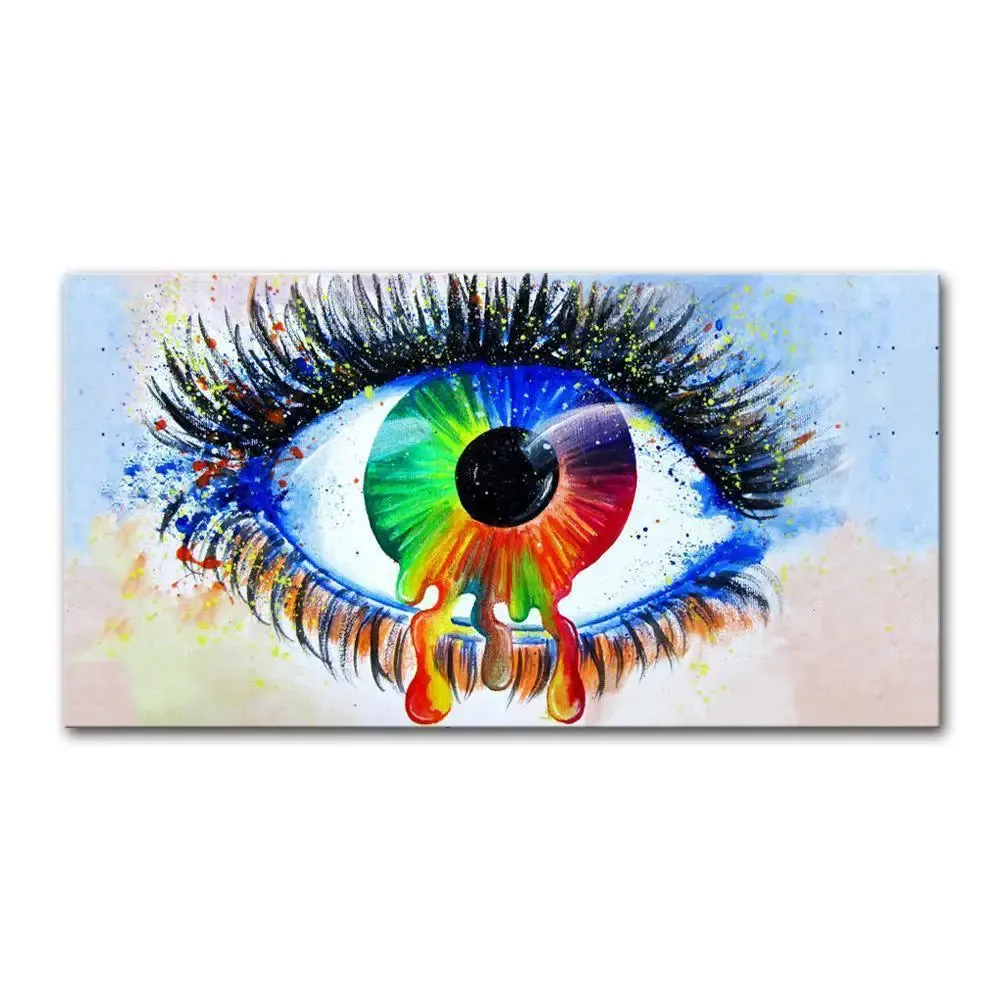 Beautiful Colorful Eyes Modern Art Canvas Printed Painting With Frame