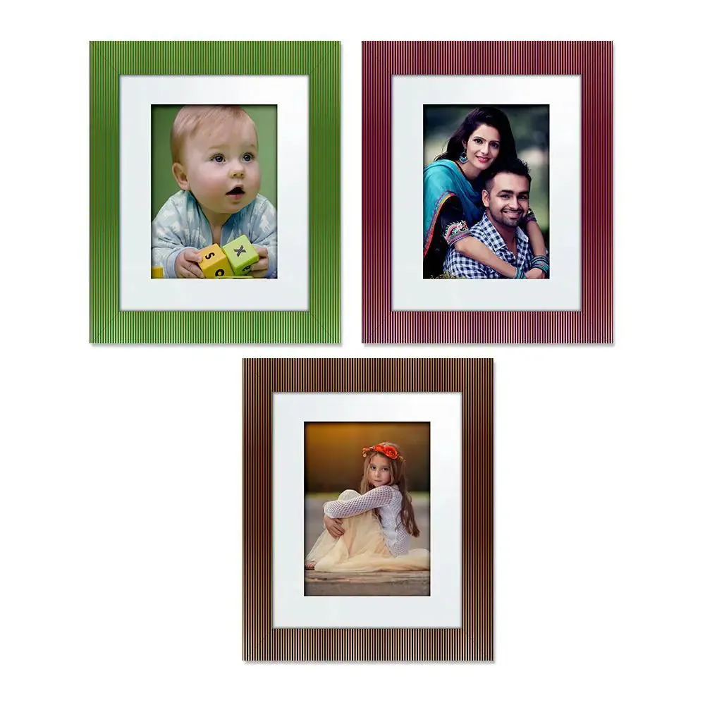 Beautiful Colorful Lining Pattern Canvas Printed Frame Set of 3