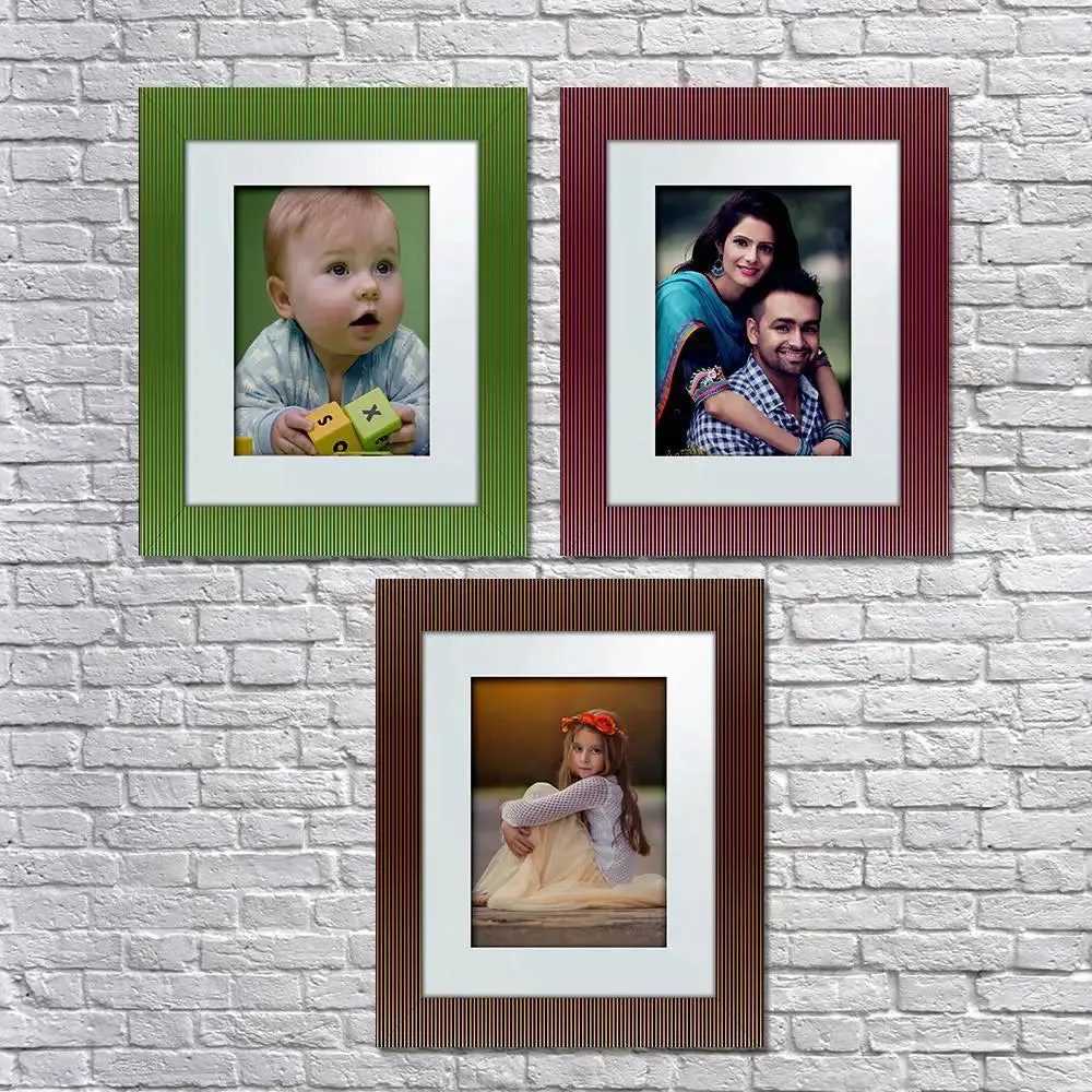 Beautiful Colorful Lining Pattern Canvas Printed Frame Set of 3