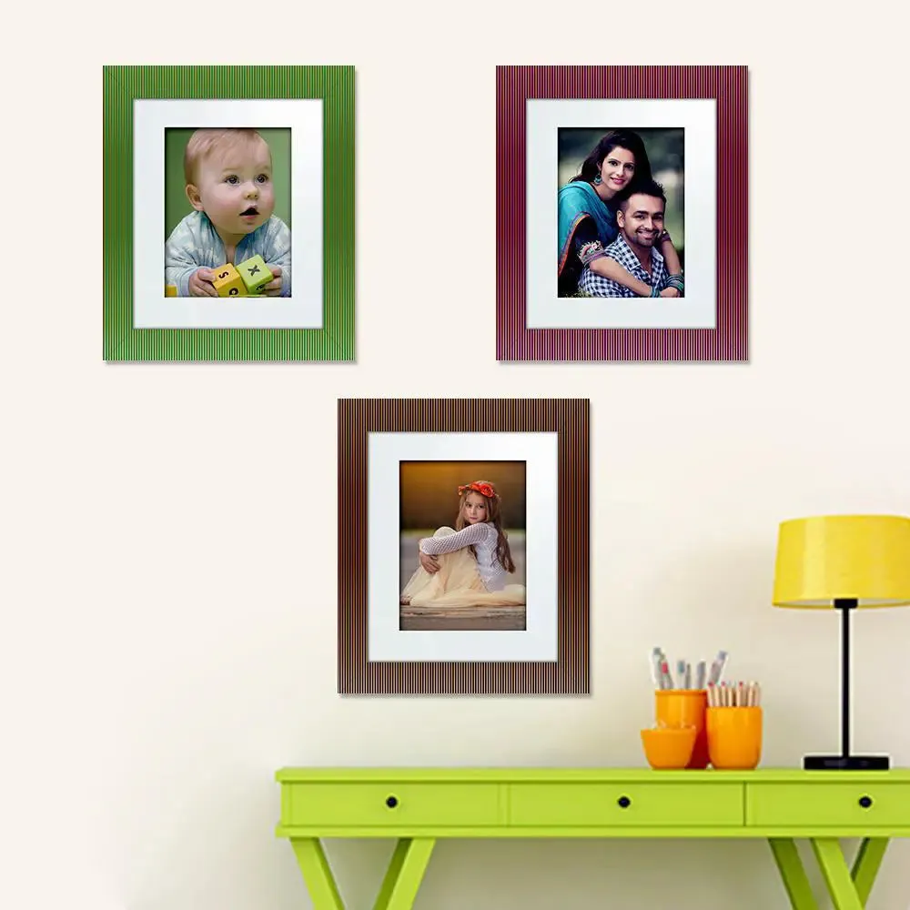 Beautiful Colorful Lining Pattern Canvas Printed Frame Set of 3